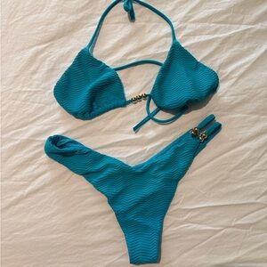 Calzedonia Cobey triangle bikini in blue